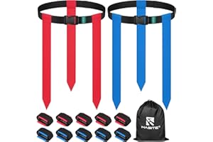 HASITE Flag Football Belts, 2/4/10/14/20 pcs of Adjustable Flag Football Set with Flags, Suitable for Youth Adults and Kids