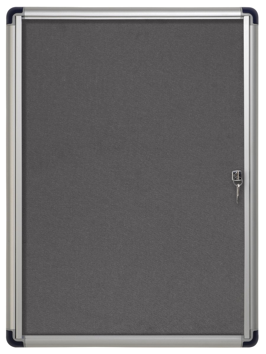 Bi-Office Enclore Display Case Felt Extra, 710 x 664 mm/6 A4, Colour Grey