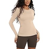 ODODOS Women's Long Sleeve Shirts with Thumb Hole Cloud Feeling Soft Crew Neck Slim Fit Tee Yoga Athletic Workout Tops