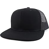 Trendy Apparel Shop Oversize 2XL Blank Plain Flatbill Mesh Snapback Baseball Cap