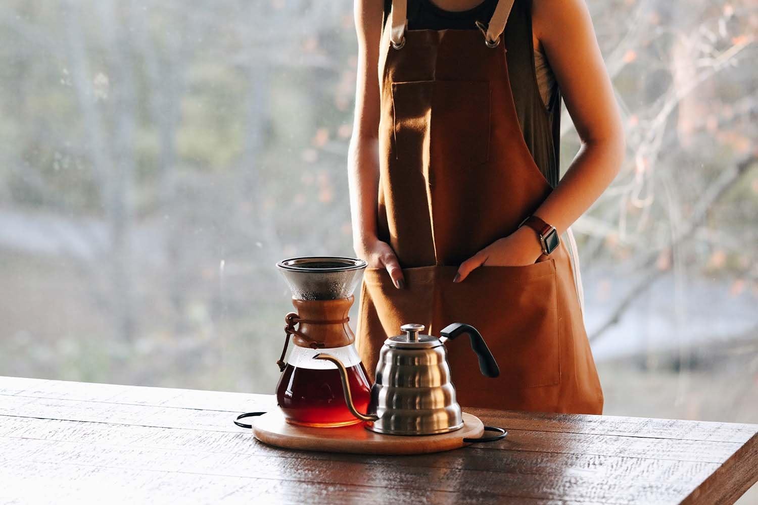 Barista Warrior Compatible for Hario V60 & Chemex Pour Over Coffee Filters - Reusable Stainless Steel- Best Coffee Maker and Bar Accessories (Copper Coated): Kitchen & Dining