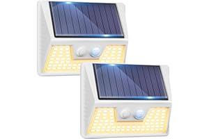 vighep 2 Pack Solar Motion Lights Outdoor, Waterproof Fence Lights Solar Powered with 3 Lighting Mode, Soft White LED Step Light for Outside Wall Yard Deck Stairs Garden- White