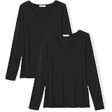Daily Ritual Women's Jersey Long-Sleeve V-Neck T-Shirt, Multipacks