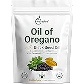 NutraVora Oil of Oregano with Black Seed Oil Capsules – Dietary Supplement for Immune & Respiratory Wellness Support – with Carvacrol & Thymoquinone – Non-GMO, Gluten-Free – 300 Softgels