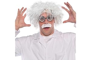 EASTERUP Albert Einstein White Wig for Costumes - Crazy Mens Fancy Dress Scientist Professor Adults Accessories