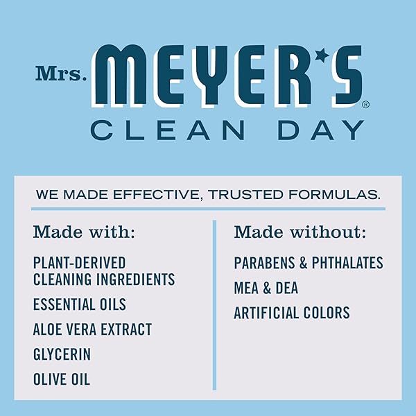 MRS. MEYER’S CLEAN DAY HAND SOAP, MADE WITH ESSENTIAL OILS, BIODEGRADABLE FORMULA, RAIN WATER, 12.5 FL. OZ