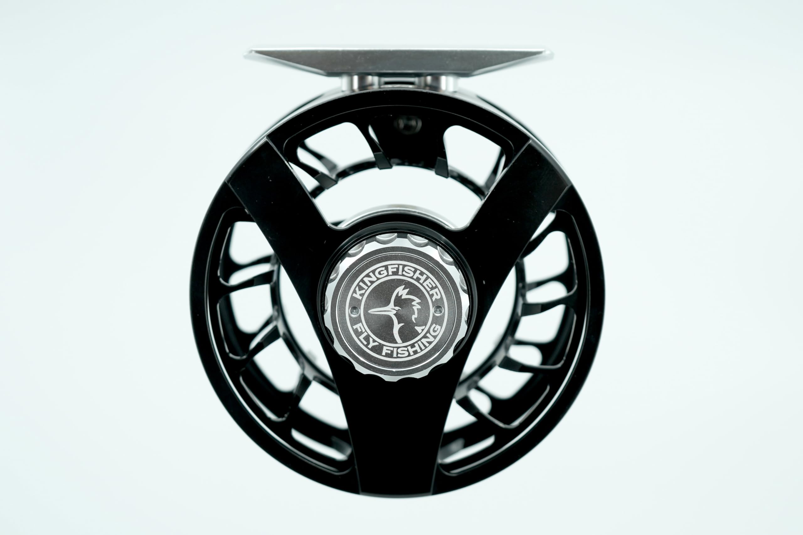 Kingfisher Fly Fishing Big Blackfoot Reel | Durable Lightweight High-Performance Large Arbor Reel for Fly Fishing (Black/Sliver, 5/6)