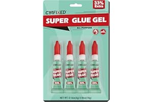 CYAFIXED Super Glue Gel Clear for Wood Plastic Metal, Instant Superglue All Purpose Multipack Cyanoacrylate Adhesive Repair Ceramic Model Leather Rubber Glass Pottery, Strong Bonding Single Use Glue Minis