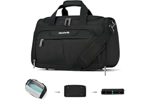 Hanke Underseat Carry On luggage Bags for Travel, Foldable Travel Bags for Women, Soft Lightweight Personal Item Travel Bag Small Carry On Bags for Airplanes, Travel Tote Bags for Women Men.（Black）