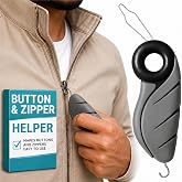 Vive Button Hook with Finger Hole - Zipper Gripper Pull Helper - Dressing | Aid Assist - Buttoning Tool Device for Arthritis, Limited Mobility, Independent Living - Dexterity Handle Grip for Clothes