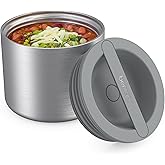 Bentgo Stainless Insulated Food Container - 2.4 Cups (19 oz), Triple-Layer Insulation, Vacuum Seal, Leak-Proof, Built-In Handle, Wide Opening, Premium Stainless Steel, for Cool/Warm Foods (Steel)