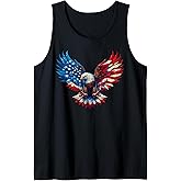 American Flag Bald Eagle Patriotic Eagle 4th of July USA Tank Top