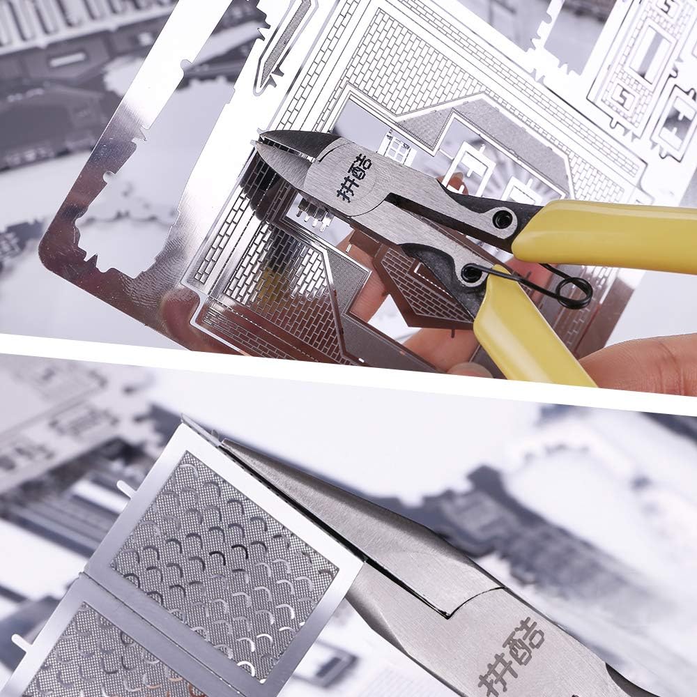 Piececool DIY Tools Set for Metal Earth Model Kits 2pcs/Set Professional Clipper and Needle Nose Pliers for Metal Puzzles Assembling Cutting and Bending Tools Kit - Image 5