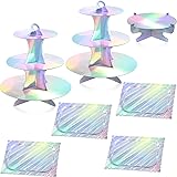 7 Pieces Cake Stand Set 3-Tier Cardboard Cupcake