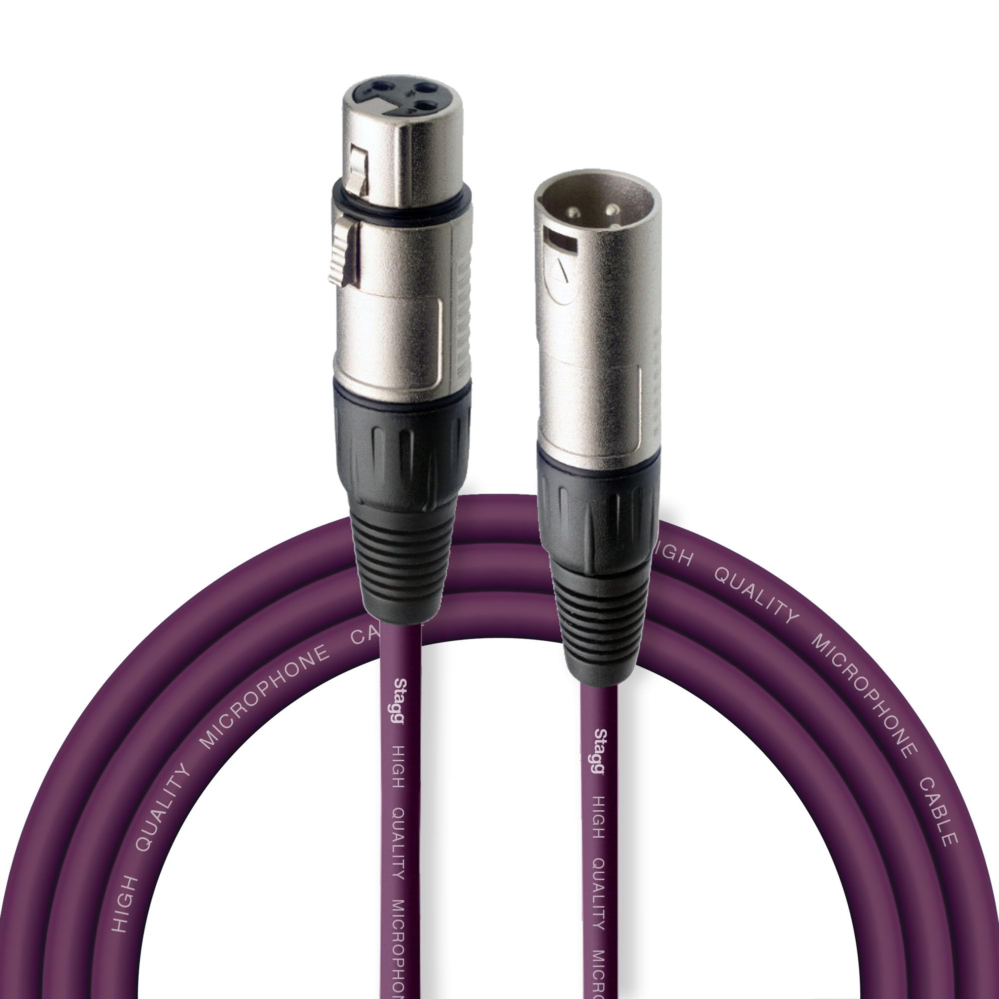 Stagg SMC3 CPP 3 m XLR to XLR Microphone Cable - Purple