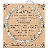 JoycuFF 𝗚𝗶𝗳𝘁𝘀 𝗳𝗼𝗿 𝗪𝗼𝗺𝗲𝗻 𝗠𝗼𝗼𝗻𝘀𝘁𝗼𝗻𝗲 𝗕𝗿𝗮𝗰𝗲𝗹𝗲𝘁 Amazonite Colorful Imperial Jasper Stainless Steel Beads Bracelets, Valentines Mothers Day Birthday Christmas Graduation Gifts