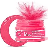 Matio Neon Pigment Powder, 1.8oz/ 50g Hot Pink Highly Fluorescent Nail Powder Iridescent Mica Powder for Epoxy Resin, Soap Making, Candle Dye, Bath Bomb, Nails, Tumblers, Slime, Painting, DIY Crafts