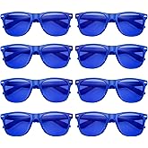 Pibupibu 8 Pack Colorful Sunglasses Bulk, Neon Colors Party Favor Supplies Unisex Sunglasses