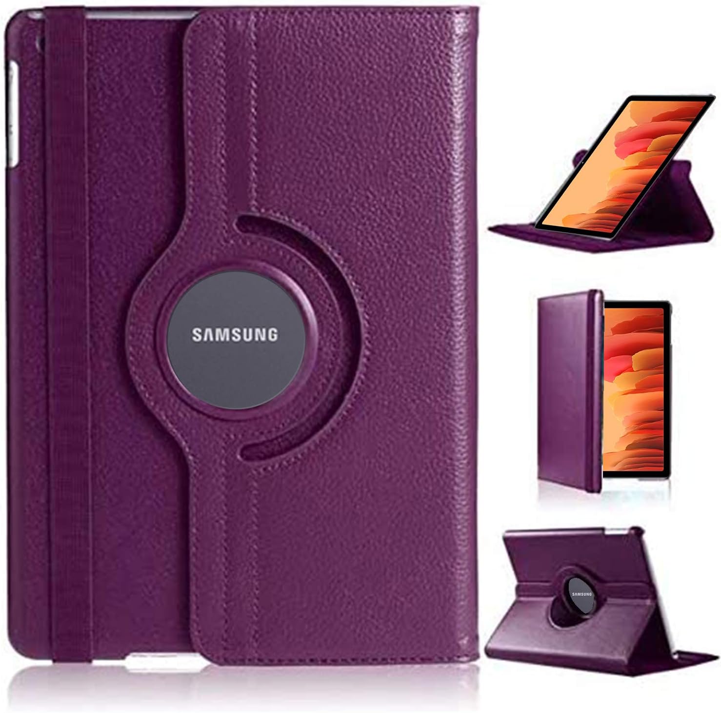 DN Technology Case For Samsung Galaxy Tab A7 10.4 inch 2022/2020 Multi Angle 360° Rotating Smart Folio Protective Tablet Cover (SM-T509/T500/T505/T507) (PURPLE)