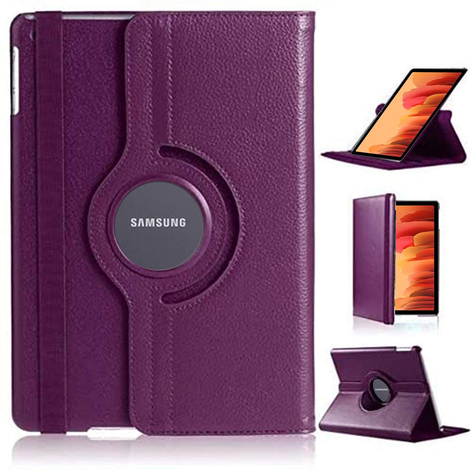 DN Technology Case For Samsung Galaxy Tab A7 10.4 inch 2022/2020 Multi Angle 360° Rotating Smart Folio Protective Tablet Cover (SM-T509/T500/T505/T507) (PURPLE)