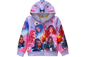 JXLBYMX Girls' Fashion Hoodies Fashion Sweatshirt Zipper Pullover Sweater Long Sleeved Movie Cartoon Top 4-10Years