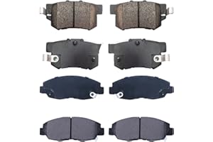 EXPPOWER Replacement for Front & Rear Ceramic Brake Pads D465,D537 ACURA CL 1997 L4 2.2L, 1998-1999 L4 2.3L, Honda Accord 1998-2002 L4 2.3L, 1995-1997 L4 2.2L, CIVIC 2002-2003 SI, 2006-2011 EX