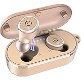 TOZO T10 Bluetooth 5.0 Wireless Earbuds with Wireless Charging Case IPX8 Waterproof TWS Stereo Headphones in Ear Built in Mic Headset Premium Sound with Deep Bass for Sport Khaki