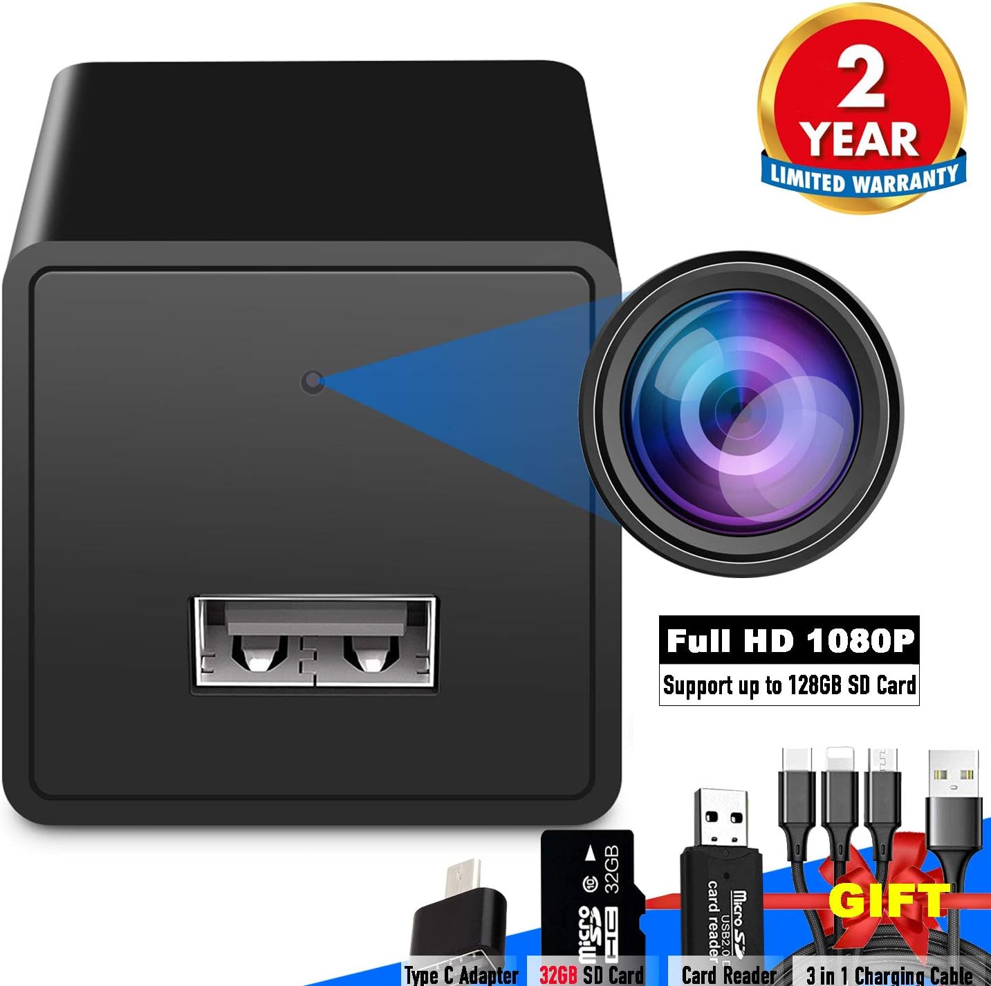 WEMLB Mini Hidden Camera - Dice Spy Cam - Home and Office Discreet Surveillance - Non-WiFi, 1080P HD Recording, Motion Detection - 32GB SD Card Included