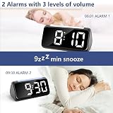 Netzu Alarm Clock Bedside with Night Light Dual Alarm USB Charger 12/24h view 4