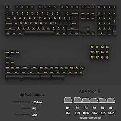 Akko Clear Keycap Set V2, Black Transparent 155-Key