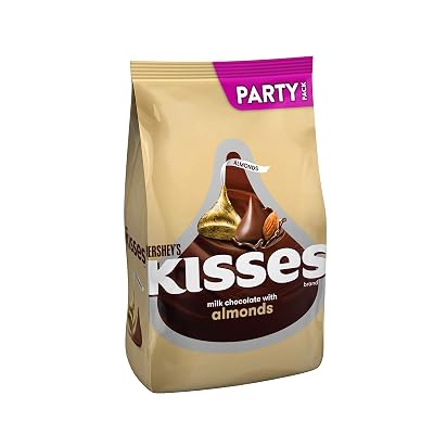 HERSHEYS KISSES Chocolate Candy with Almonds, 32 oz Bulk Bag