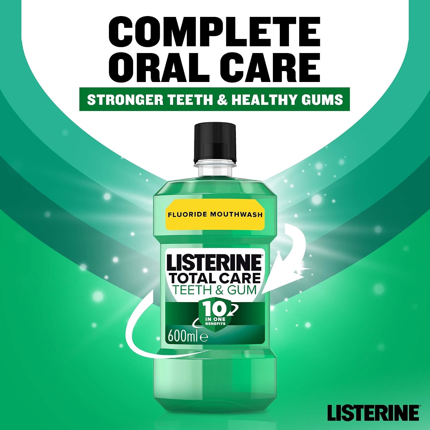 Listerine Total Care Teeth and Gum Mouthwash, 600ml, Other - Image 3