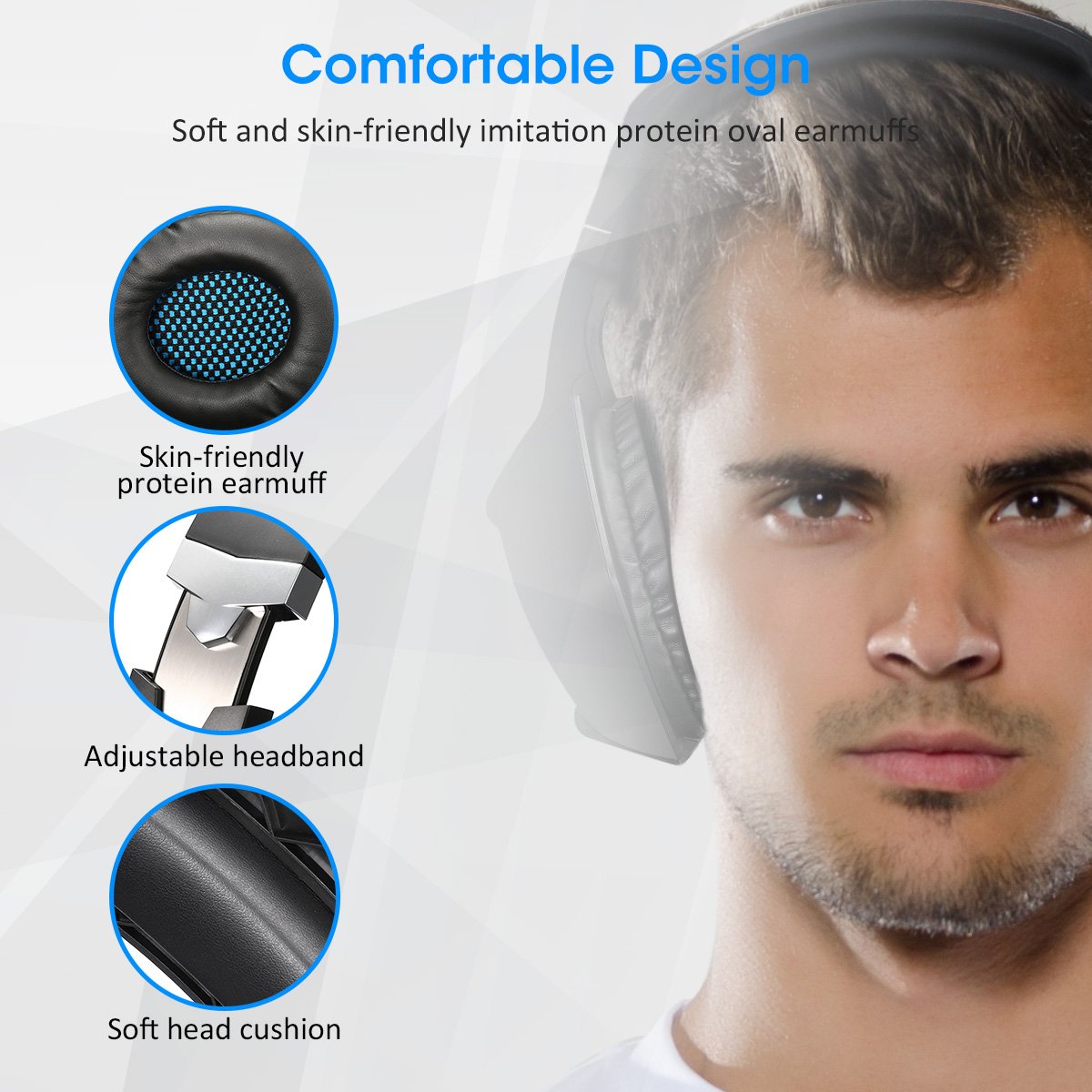 Gaming Headset, ELEGIANT Gaming Kopfhörer Bügelkopfhörer Over Ear Headphone LED Light Bass Stereo rein Surround Tonqualität 3.5MM Klinke mit drehbarem Mikrofon für Pro PS4 Xbox One Switch PC Computer Laptop Tablet Mac Handys Smartphone