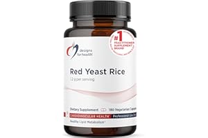 Designs for Health RYR Synergy - Red Yeast Rice Supplement - 1200mg Red Yeast Rice + CoQ10 to Support Cardiovascular Health + Maintenance of Lipid Levels in Normal Range (120 Capsules)