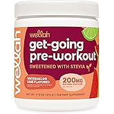 Wellah Get-Going Pre-Workout Drink Mix (Watermelon Lime Flavored, 30 Servings) - with Citrulline Malate and L-Theanine, 200mg of Natural Caffeine & 1000mg of Beta-Alanine