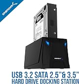 Sabrent Hard Drive Docking Station SSD HDD 2.5 3.5 SATA External Enclosure USB view 3