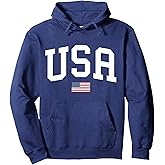 USA Hoodie Women Men Unisex Patriotic American Flag July 4th Pullover Hoodie