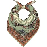 Keeawou Boho Square Neck Scarf Bandana Women Fashion Silk Satin Headscarf | Neckerchief Purse Bag Handbags Scarfs