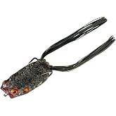 BOOYAH Poppin' Pad Crasher Topwater Bass Fishing Hollow Body Frog Lure with Weedless Hooks