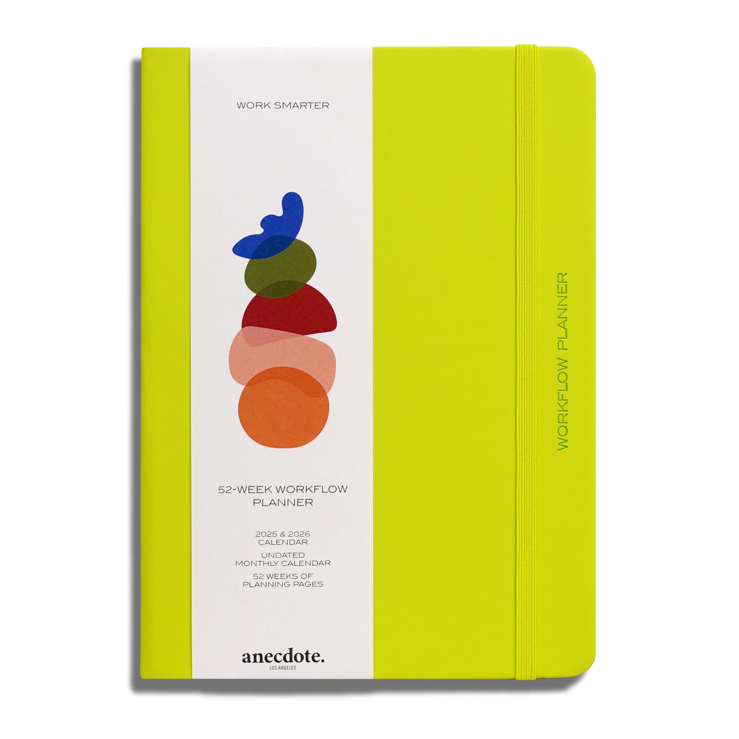 Photo 1 of Anecdote 2026 Planner: 52 Week Daily Planner, Yearly, Monthly & Weekly Workflow for Planning Your Success – Vegan Leather Hardcover, Start Anytime & Achieve your Goals - Neon Yellow