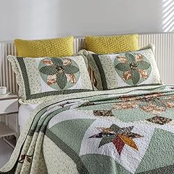 YAYIDAY Patchwork Quilt Set Bedspread Queen Size