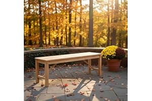 Kdgarden Outdoor Wood Bench Indoor Backless Porch Rustic Square Fir Log Solid Wood Fire Pit Bench for Patio Garden Deck and Backyard, 55" W×15.7" D×17.7" H, Natural