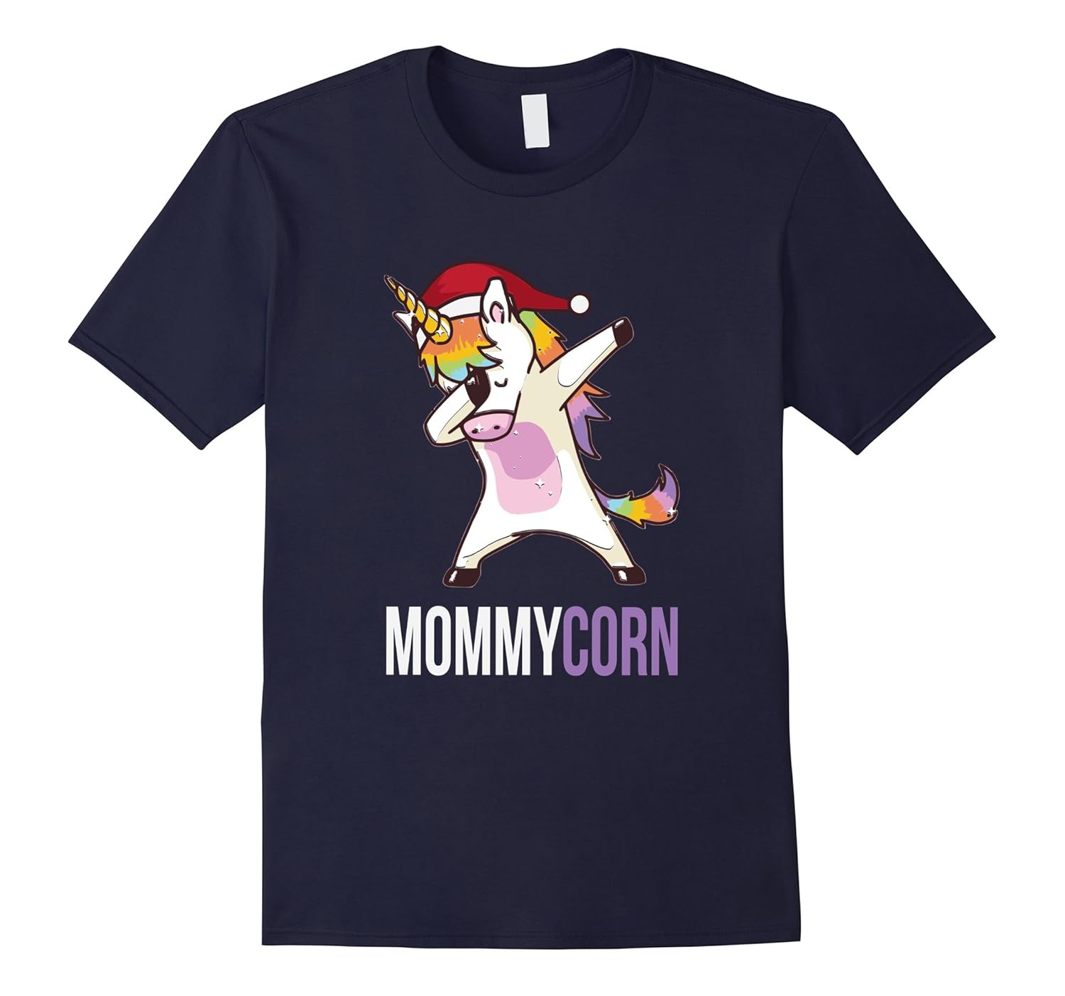 Mommy Unicorn Christmas Family Matching T-Shirt-Rose