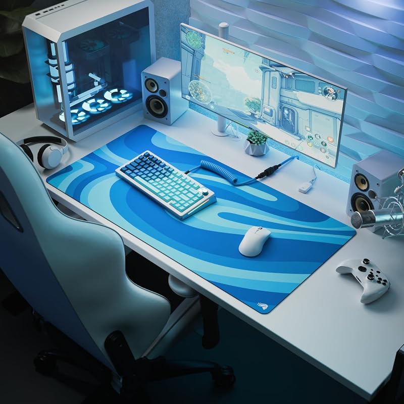Gaming Mouse Pad GMP 2 - Ocean - XXL - Vattentät musmatta med en balanserad yta för höga hastigheter och kontroll och kanter som inte fransas - 915 x 460 x 3 mm - 2XL-skrivbordsunderlägg