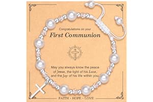 Paderast Cross Bracelet for Girls, Baptism First Holy Communion Confirmation Gifts for Girls, Christening Christian Jewelry Gifts for Teens Girls Teenage Girl Granddaughter Daughter Niece Catholic