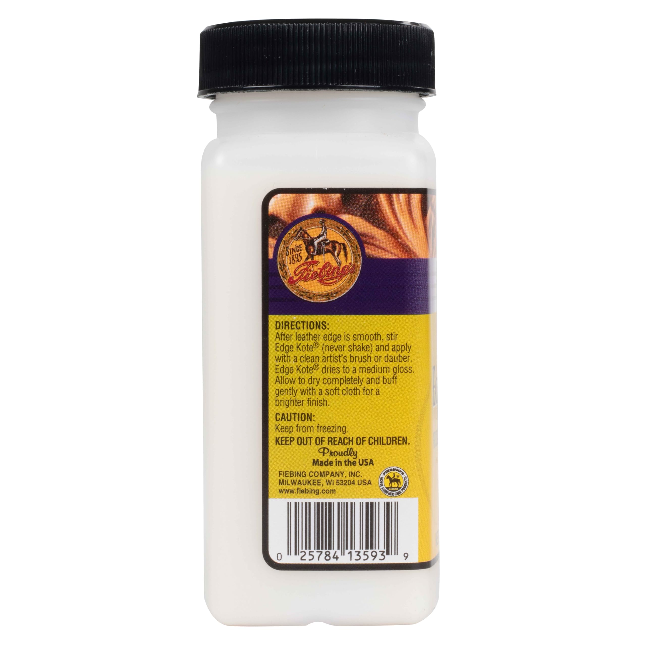 Fiebing's Edge Kote (4oz, Neutral) - Leather Edge Paint for Shoes, Furniture, Purses, Couches, Belts - Flexible, Water Resistant, Semi Gloss Color Coating Leather Dye to Protect Natural Edges