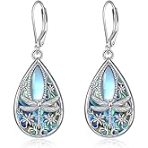 AXOMY Dragonfly Earrings 925 Sterling Silver Abalone Shell Filigree Earrings Dragonfly Jewelry Gifts for Women