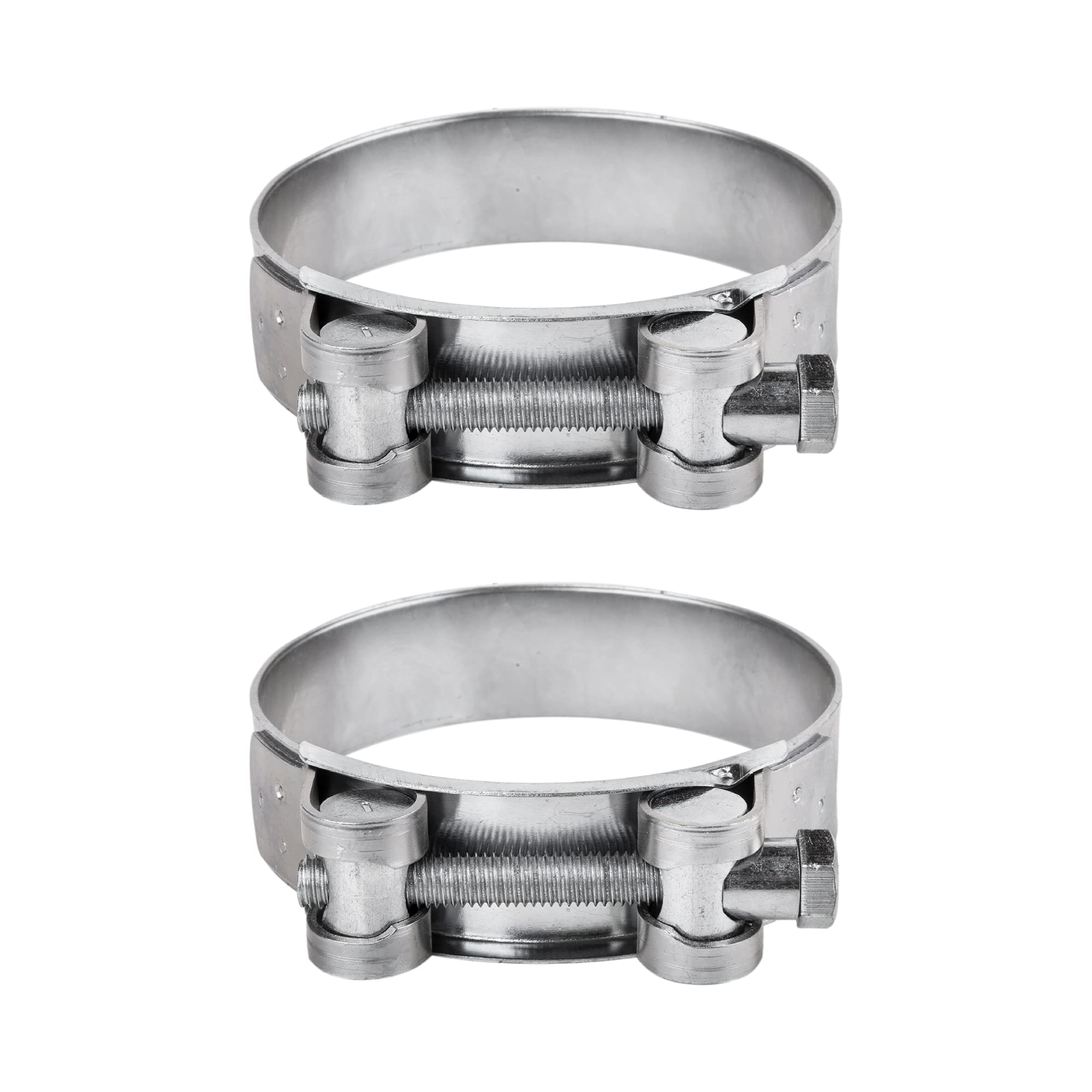 (Pack of 2 pcs) Pipe 74-79 mm Strong Reinforced Pipe Clamps, Galvanized Steel Tube Hose Clamp Fasteners (2 pcs, 74-79 mm)