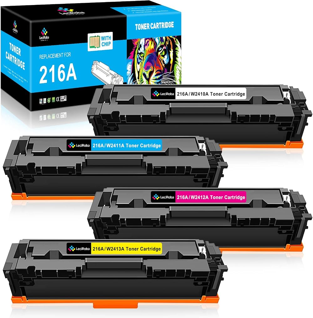 LeciRoba 216A Toner 4PK Black Cyan Yellow Magenta for HP Color LaserJet Pro MFP