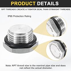 HARFINGTON 2pcs 304 Stainless Steel Pipe Plug